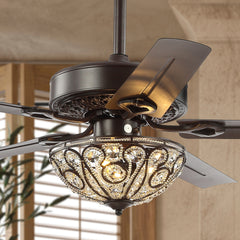 Ali Light Wrought Iron LED Ceiling Fan With Remote