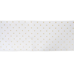 Metallic White & Gold Reversible Polka Dot Table Runner 13x72