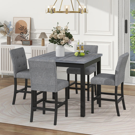 5-Piece-Dining-Table-Set-with-4-Upholstered-Chairs-Dining-Set