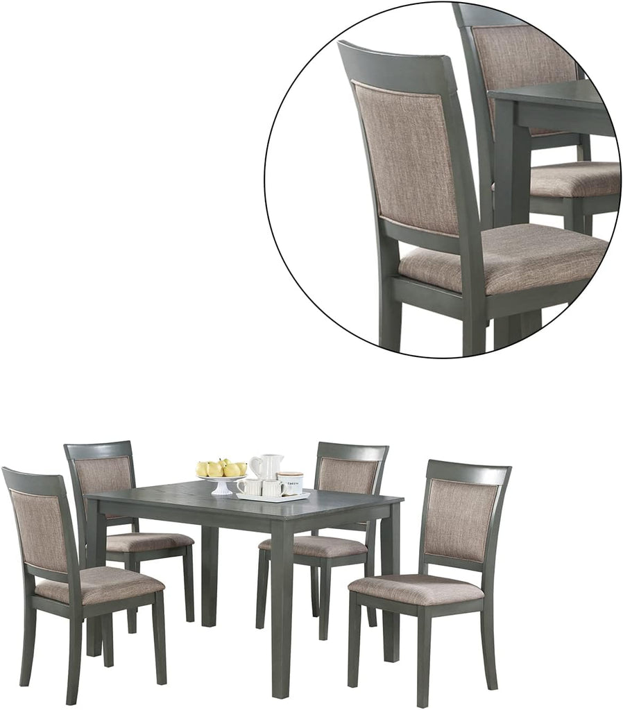 5 Piece Dining Table Set with Wooden Top, Cushion Seats - Pier 1