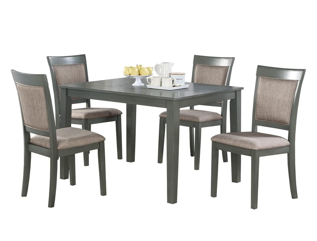 5 Piece Dining Table Set with Wooden Top, Cushion Seats - Pier 1
