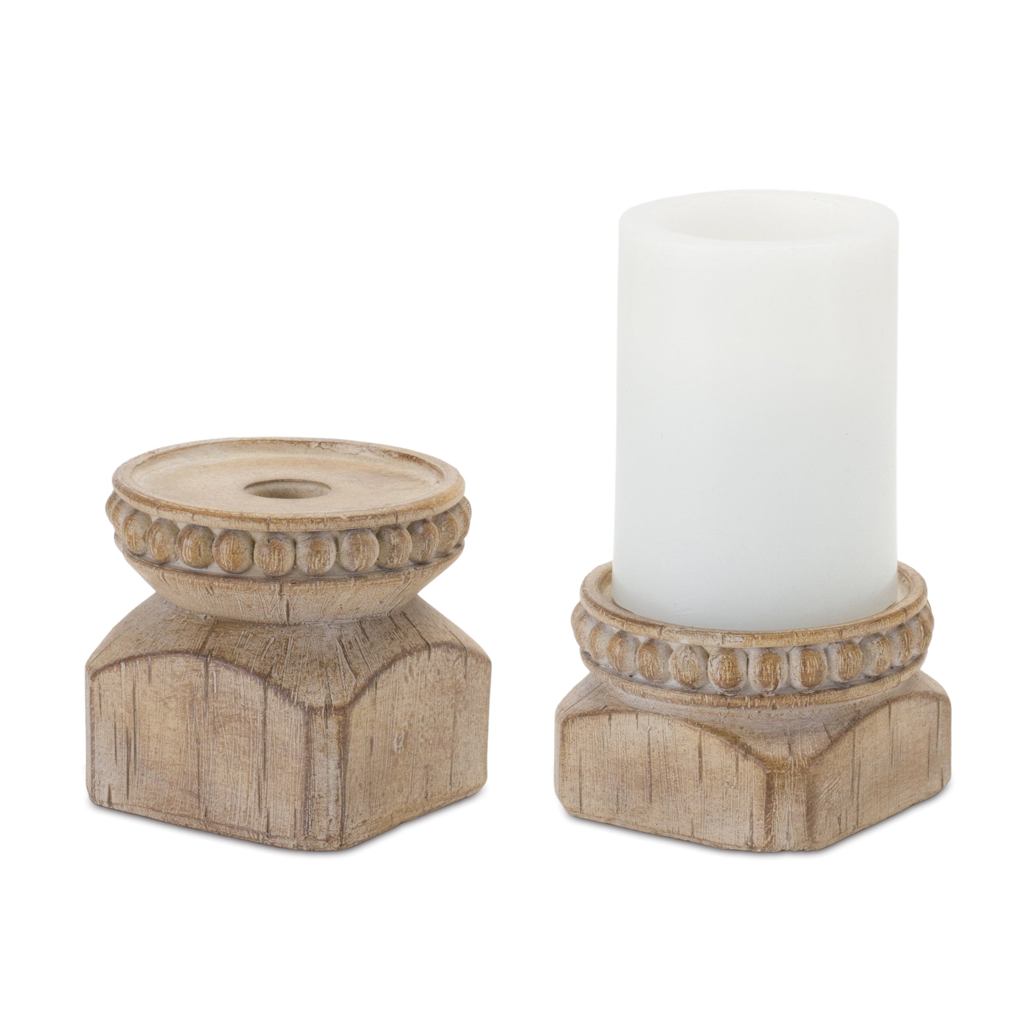 Beaded-Wood-Design-Candle-Holder-(Set-of-4)-Decorative-Accessories