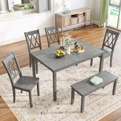 6 Piece Dining Table Set with 4 Chairs and Bench - Pier 1