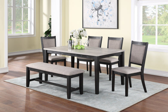 6-Piece-Dining-Table-Set-with-4-Side-Chairs-and-Bench-Dining-Set