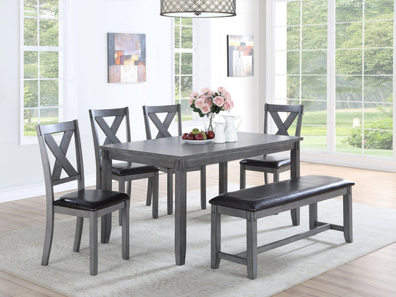 6 Piece Dining Table Set with Bench and 4 Side Chairs - Pier 1