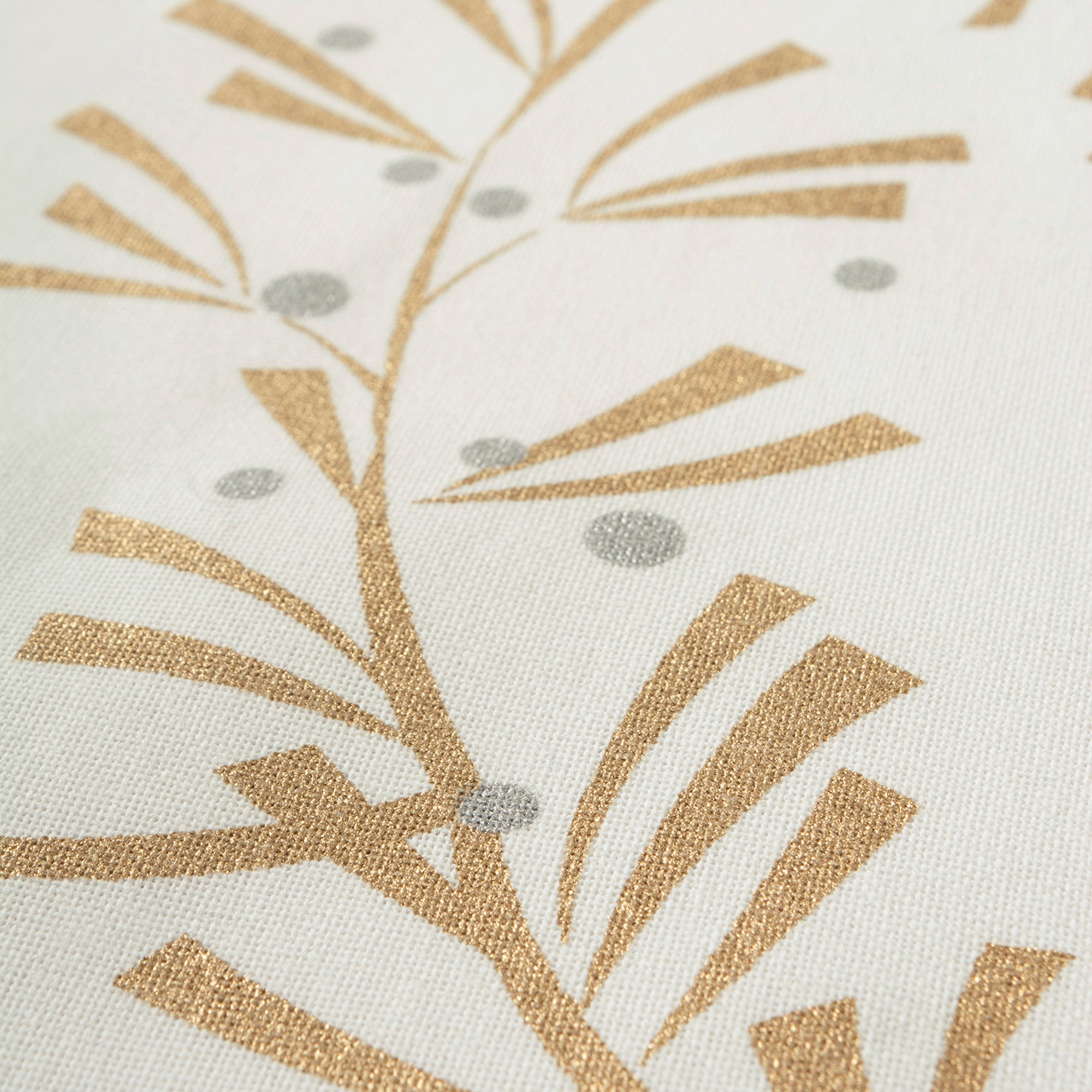 Metallic Holly Leaves Napkins, Set of 6 Napkins