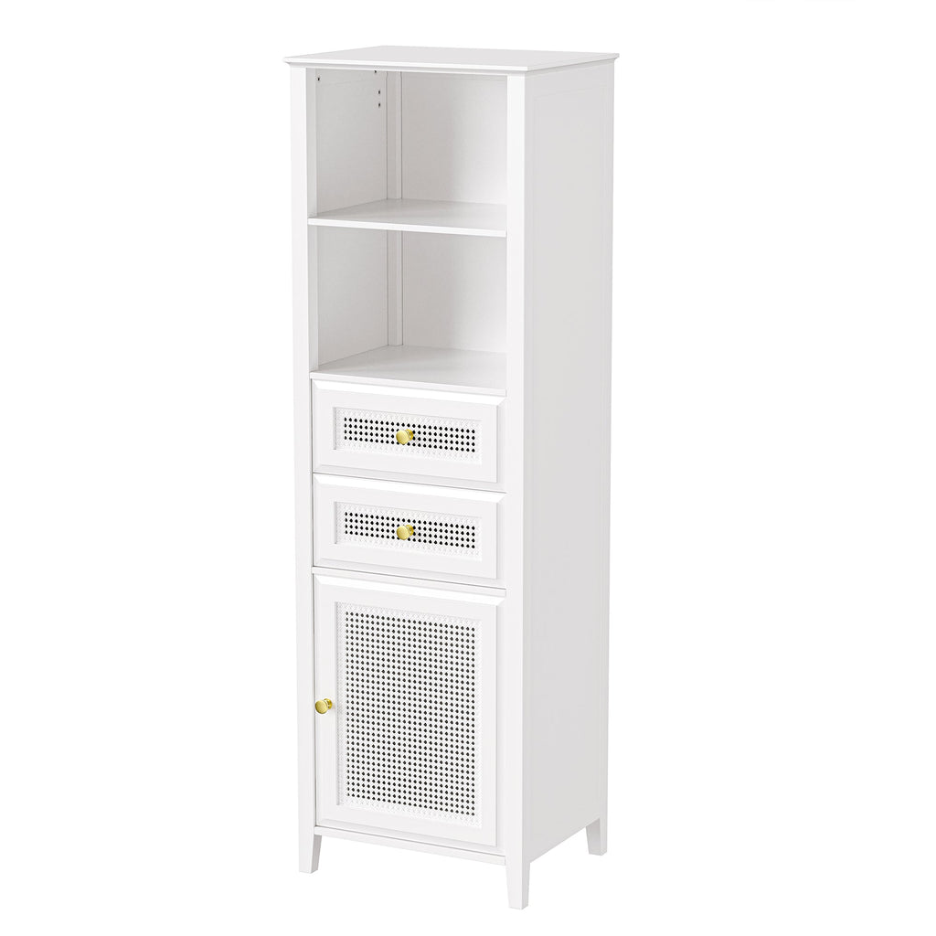 63'' Free Standing Multi-Tier Slim Storage Cabinet, White - Pier 1