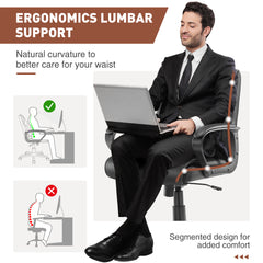 Leather Home Office Height Adjustable Chair with Padded Armrests
