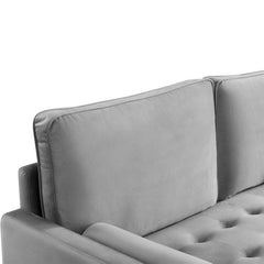 69" Modern Velvet Tufted 3-Seater Loveseat with Bolster Pillows - Pier 1