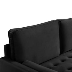 69" Modern Velvet Tufted 3-Seater Loveseat with Bolster Pillows - Pier 1