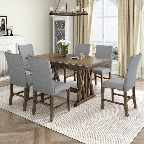 7-Piece-Dining-Table-Set-with-6-Upholstered-Chairs-Dining-Set