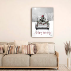 Holiday Blessings Vintage Truck Canvas Giclee