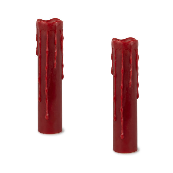8" Red LED Dripping Wax Designer Candle with Remote, Set of 2 - Pier 1