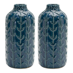 8.75" Ceramic Leaf Pattern Vase (Set of 2) - Pier 1