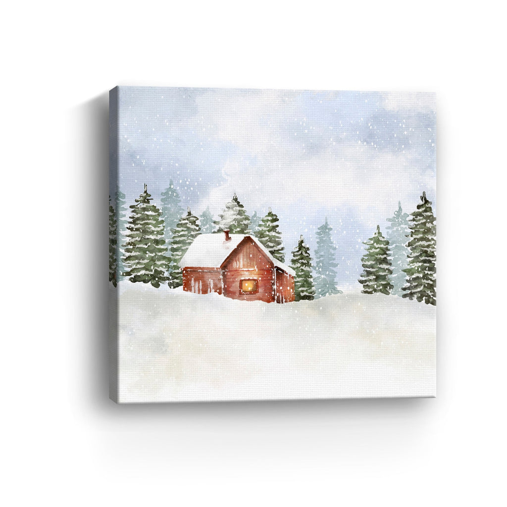 Christmas Cabin Canvas Giclee