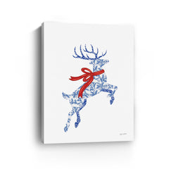 Blue & White Reindeer Iii Canvas Giclee