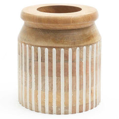 Abis Large Striped Mango Wood Vase - Pier 1