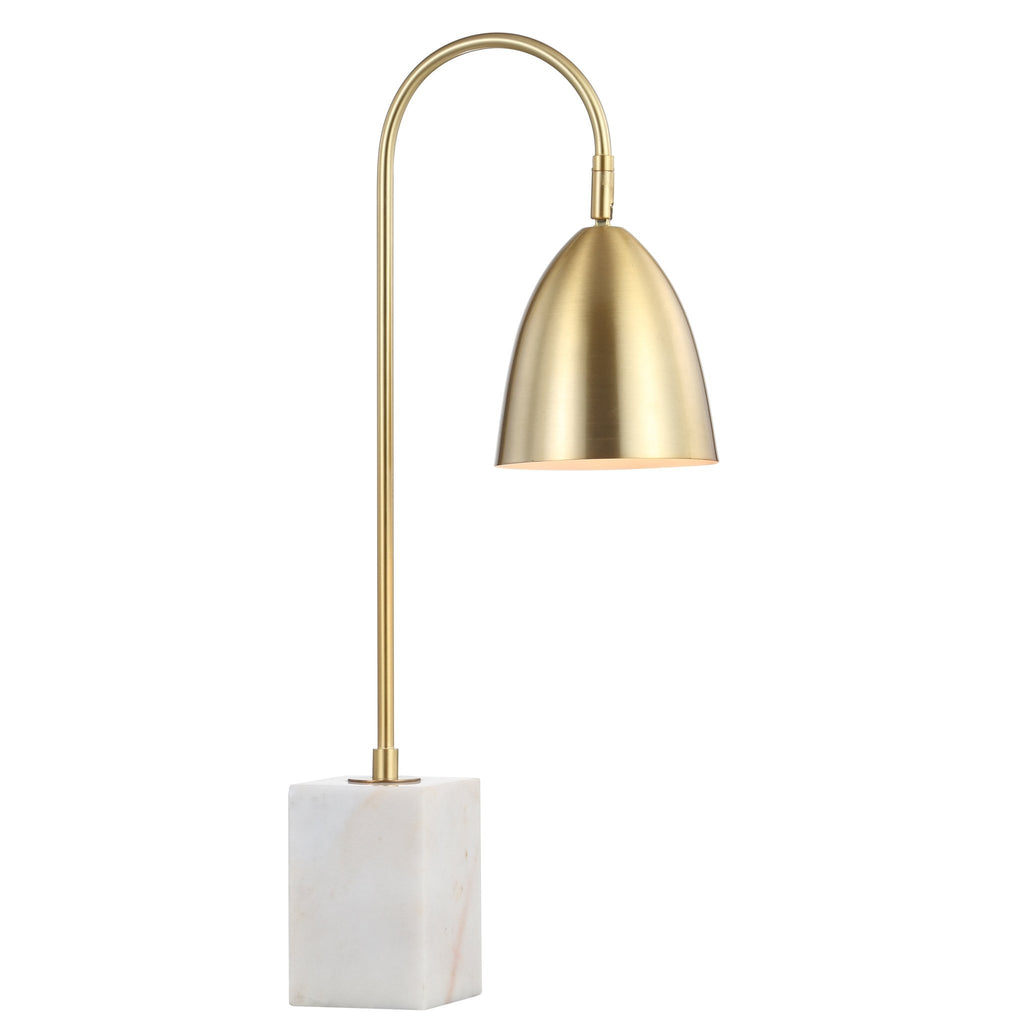 Ana Gold Arched Metal with Marble Base LED Table Lamp - Pier 1