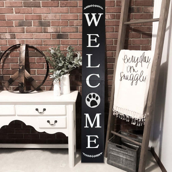 Animal-Paw-Welcome-Sign-/-Color:-Black-Natural-Porch-Sign