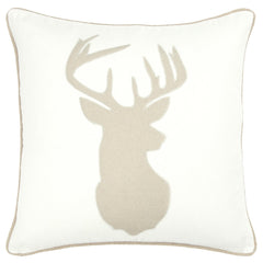 Appliqued Cotton Deer Head Pillow Cover - Pier 1