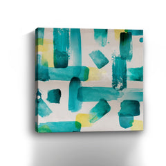 Aqua Abstract Square I Canvas Giclee - Pier 1