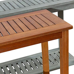 Artis Outdoor Eucalyptus Console Table with Slatted Design - Pier 1