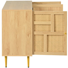 Aspen 55" Storage Credenza with 3 Rattan Cabinet Doors and Adjustable Shelves - Pier 1
