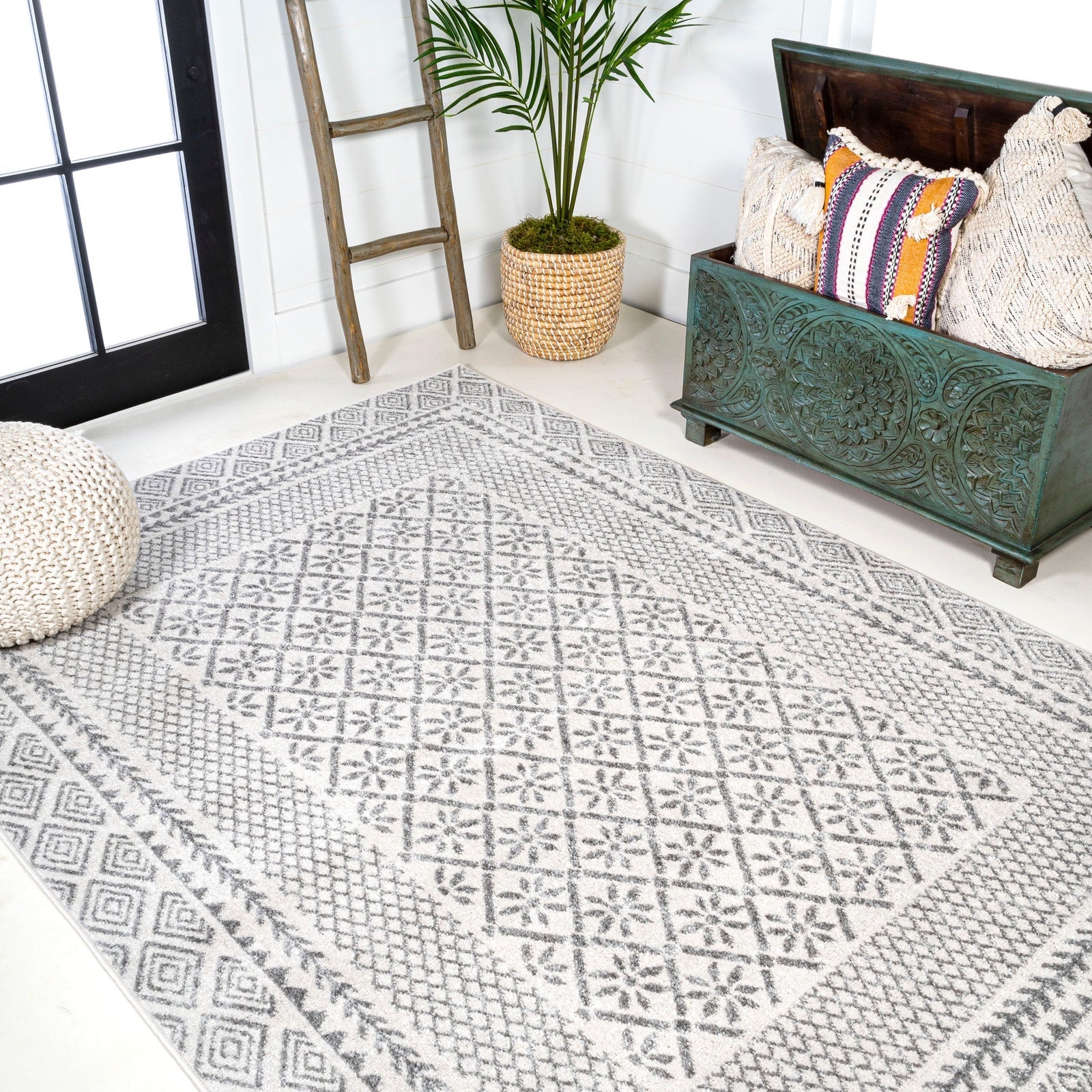 Athens Modern Geometric Boho Area Rug - Pier 1