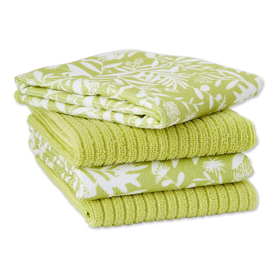 Avocado Abstract Floral Mf Dishtowels, Set of 4 - Pier 1