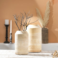 Rooh-Large-Light-Mango-Wood-Vase-with-Engraving-Vases