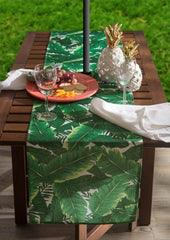 Banana Leaf Outdoor Table Runner With Zipper 14x108 - Pier 1