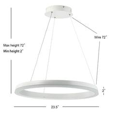 Baxter Light Modern Contemporary Aluminum Integrated LED Hoop Pendant - Pier 1