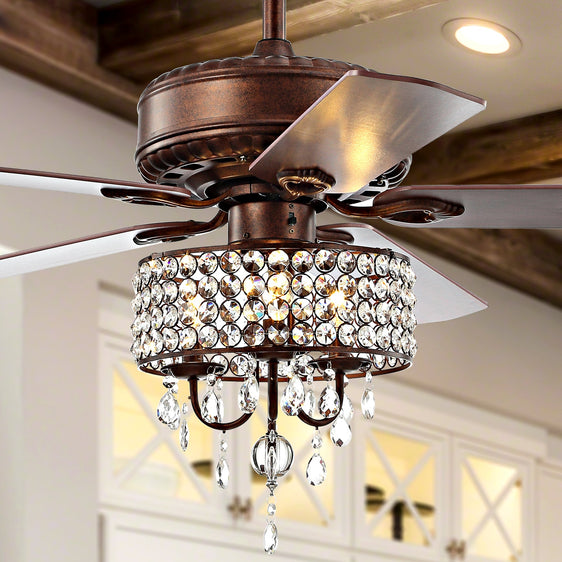 Becky Light Crystal LED Chandelier Fan With Remote - Pier 1