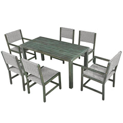 Berry Outdoor Acacia Wood Dining Table Set with 6 Chairs - Pier 1