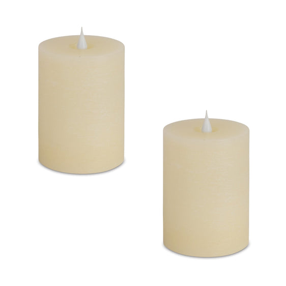Biege-Simplux-Designer-LED-Candle-with-Remote,-Set-of-2-Candles-and-Accessories