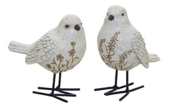 Bird Figurine with Carved Floral Design, Set of 2 - Pier 1