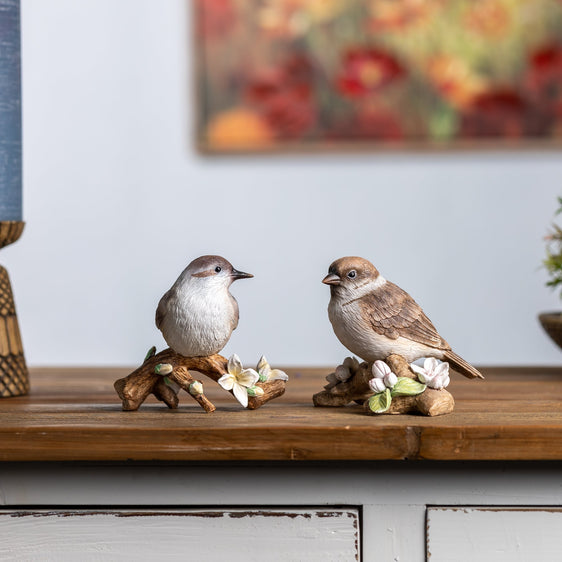 Bird-on-Branch-Figurine,-Set-of-6-Decorative-Accessories