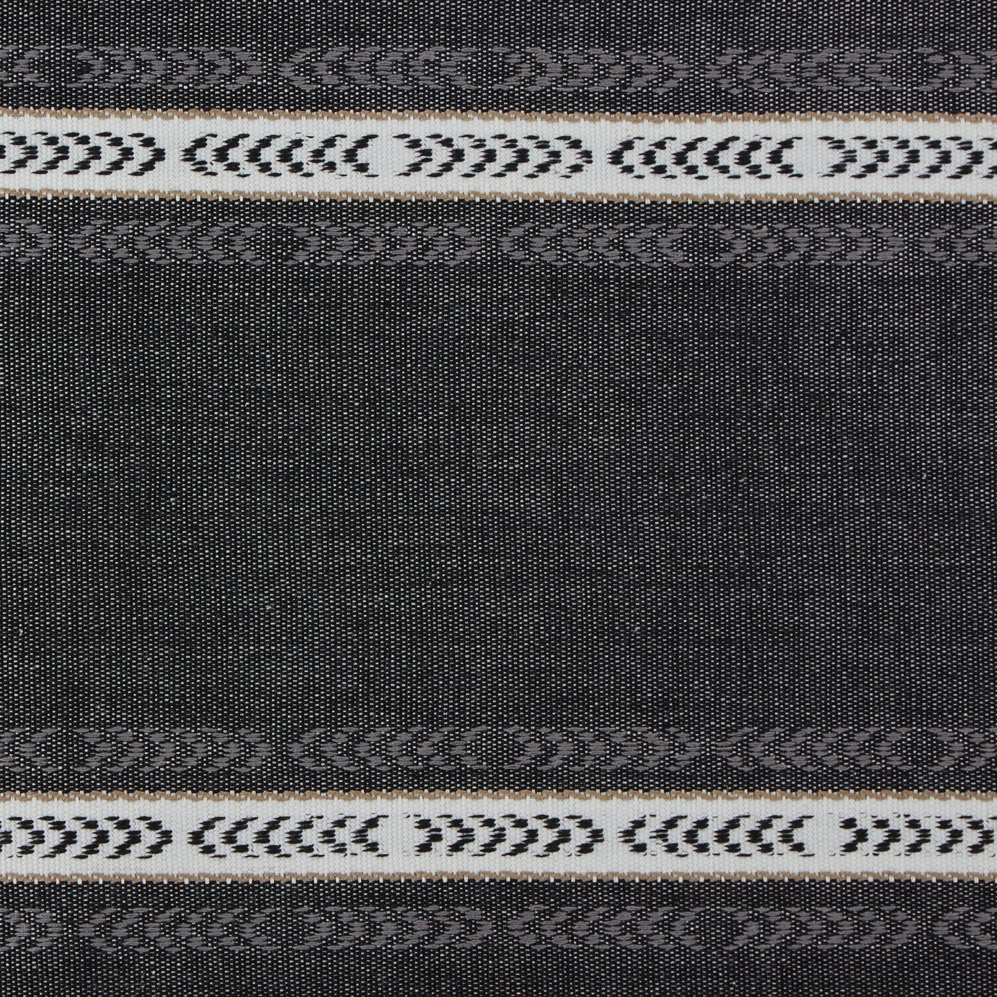 Black Dobby Striped Fringe Ribbed Table Runner - Pier 1