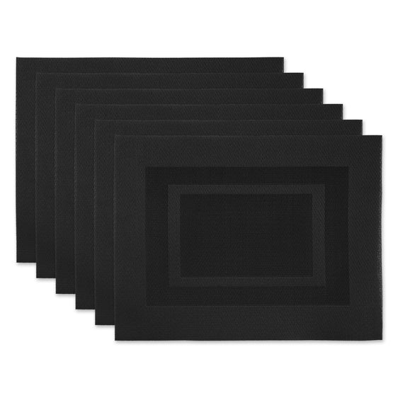 Black Doubleframe Placemats, Set of 6 - Pier 1