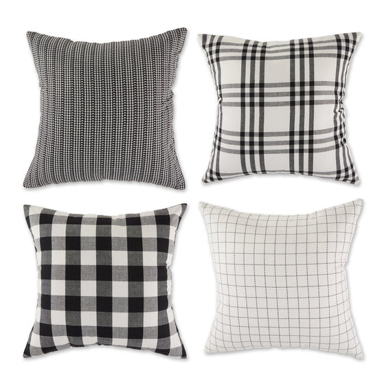 Black Farmhouse Pillow Covers 18x18, Set of 4 - Pier 1