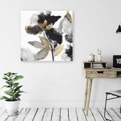 Black Petals Gold Leaves II Canvas Giclee - Pier 1