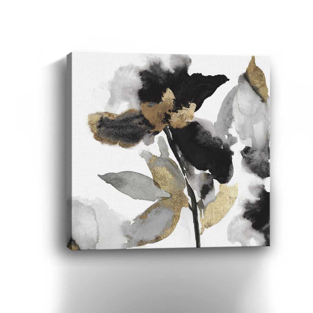 Black Petals Gold Leaves II Canvas Giclee - Pier 1