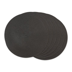 Black Round Woven Placemat Set of 6 - Pier 1