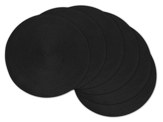 Black Round Woven Placemat Set of 6 - Pier 1