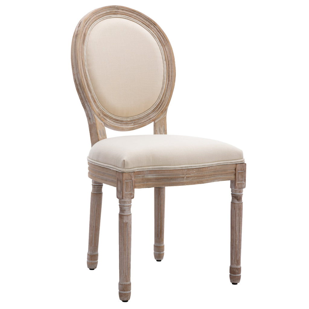 Bliss Upholstered Fabric French Dining Chair with Rubber Wood Legs, Set of 2 - Pier 1