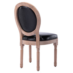 Bliss Upholstered Fabric PU Leather French Dining Chair with Rubber Wood Legs, Set of 2 - Pier 1