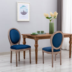 Bliss Upholstered Velvet French Dining Chair with Rubber Wood Legs, Set of 2 - Pier 1