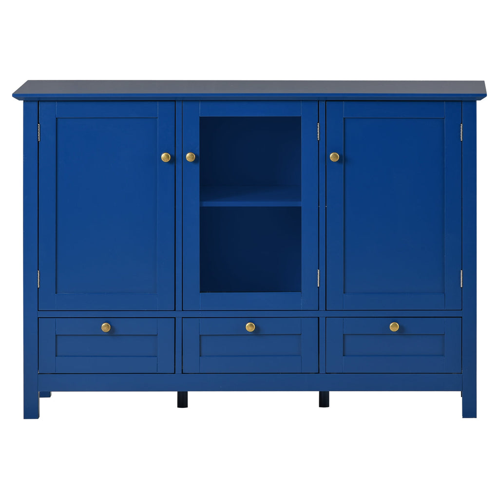 Blue 45'' Accent Storage Sideboard With 3 Cabinet Doors and 3 Drawers - Pier 1