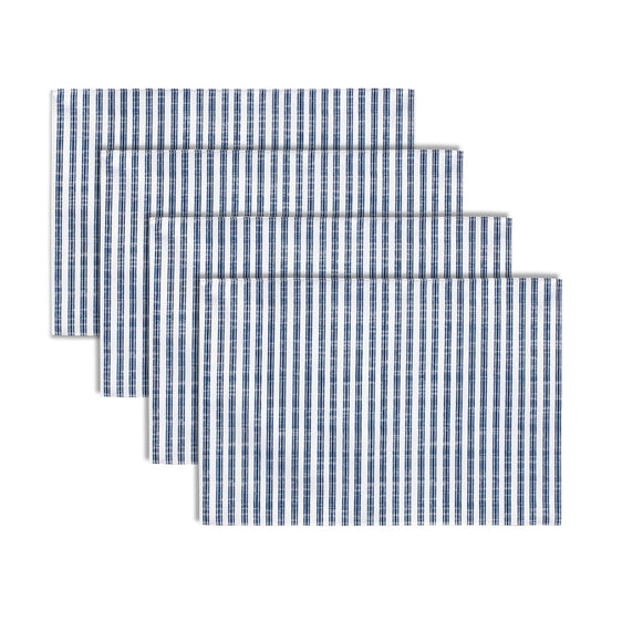 Blue-and-White-Striped-Dining-Placemat,-Set-of-4-Placemats
