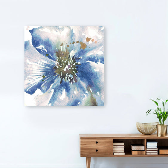 Blue Watercolor Poppy Close Up II Canvas Giclee - Pier 1